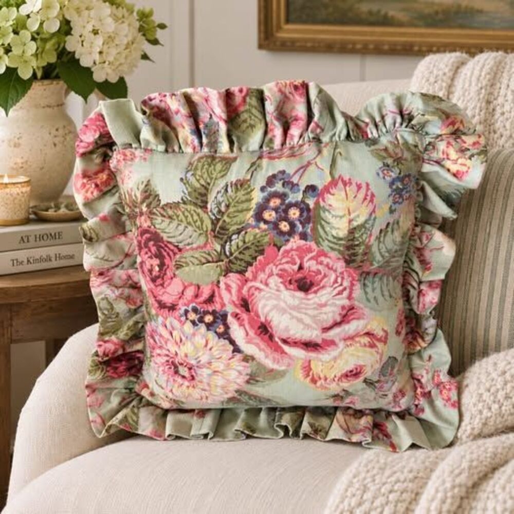 Vintage Custom Ralph Lauren Ruffled Pillow Country Cottage Perfect Condition!